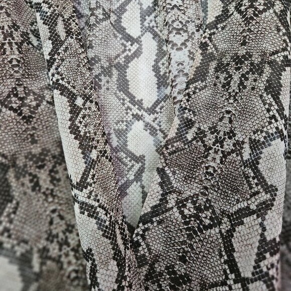 Zara Accessories Snake Print Semi-sheer Bodysuit Long Sleeve Deep V-neck Sz S - Picture 2 of 11